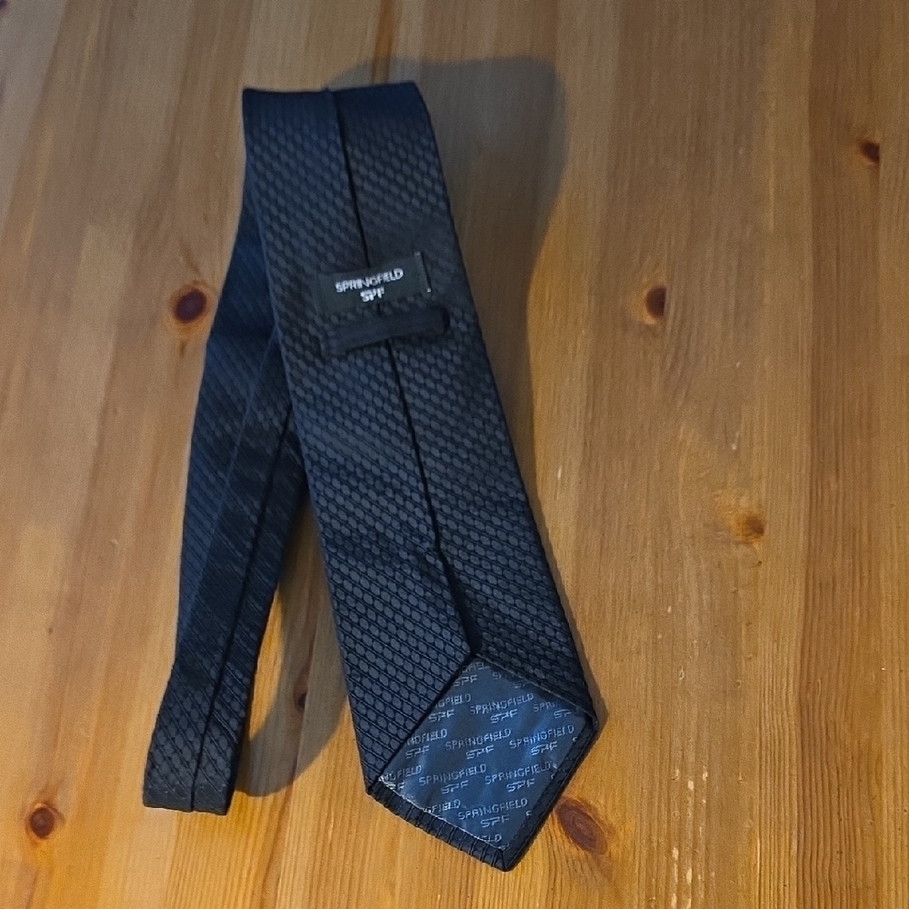 Springfield Black Textured Tie - Picture 3 of 10